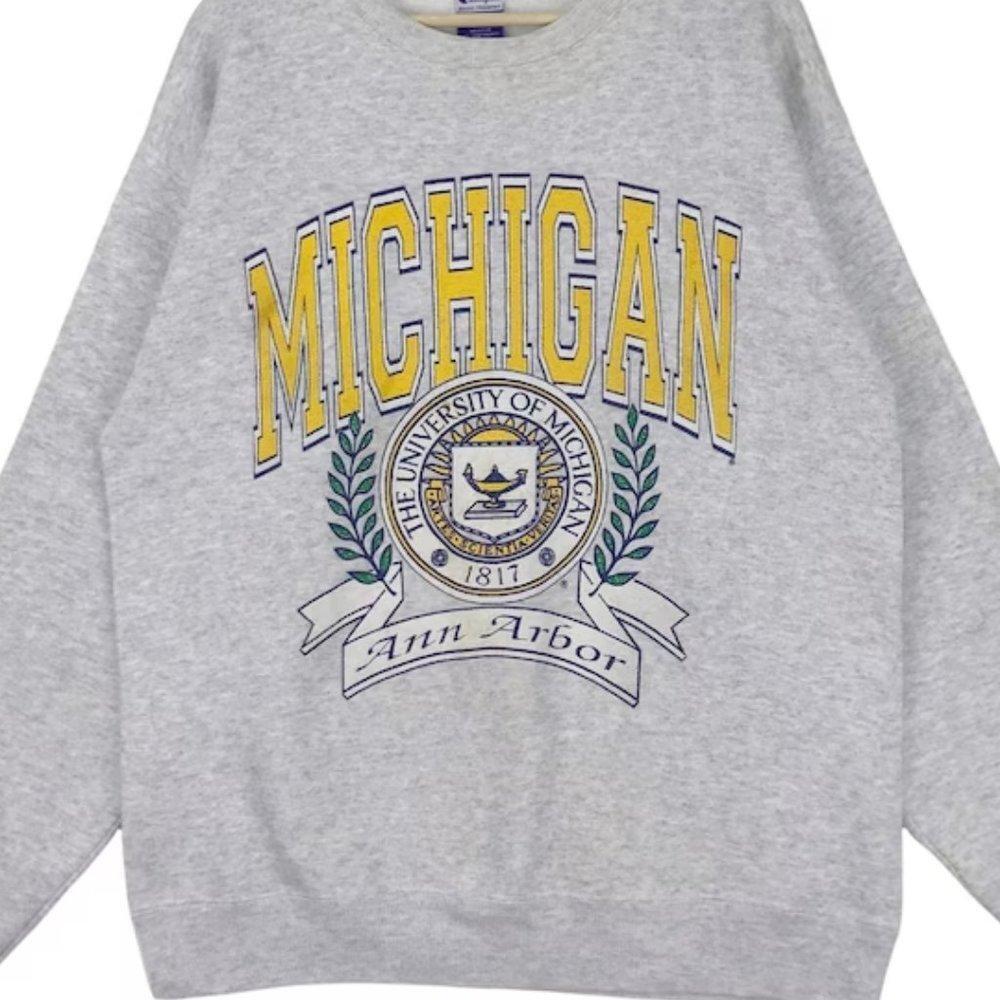 90_S University Of Michigan Sweatshirt Crewneck Ann Arbor Michigan